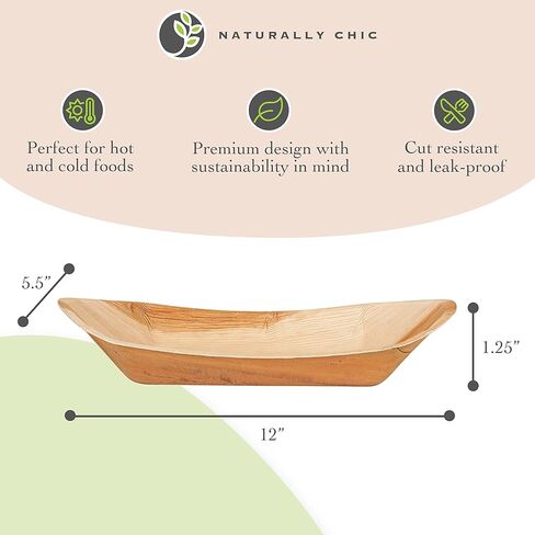 Disposable Palm Leaf Trays 14" x 10" Bamboo Serving Platters 20 Pack - Rectangle Compostable Disposable Charcuterie Boards and Party Platters - Weddings and Catering Trays in Saudi Arabia