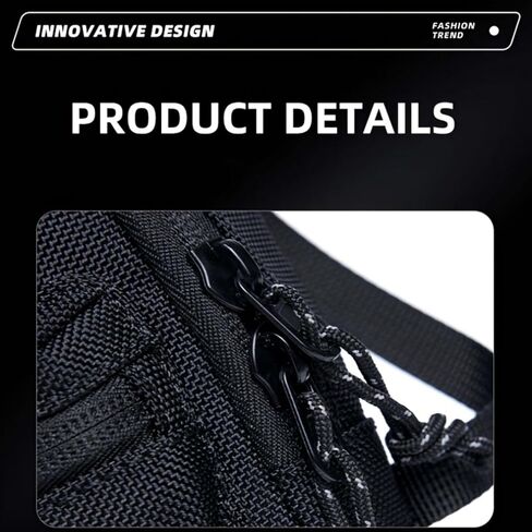 Black Mesh Coin Pouch for Men - Hanging Chest/Strap Waist Pack with Zipper & Hook Clip | Portable Multi-Function Mini Organizer Bag for Wallet Keys Accessories (5.51x3.15x1.57in)​ in Saudi Arabia