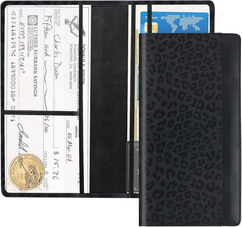 حامل تسجيل السيارة والتأمين بتصميم مغناطيسي، حامل بطاقات التسجيل والتأمين بطبعة الفهد يناسب بطاقات الهوية ورخصة القيادة، وحاملات مستندات السيارة المصنوعة من جلد البولي يوريثان in Kuwait