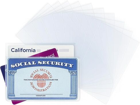 12 Mil PVC Medicare Card Protector Sleeve, 10 Pack Social Security Card Protector Clear Card Sleeves, Plastic Card Holder Perfect Fit Credit Card Sleeves ID Protector for Wallet in Saudi Arabia