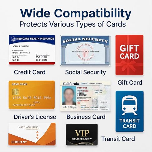 12 Mil PVC Medicare Card Protector Sleeve, 10 Pack Social Security Card Protector Clear Card Sleeves, Plastic Card Holder Perfect Fit Credit Card Sleeves ID Protector for Wallet in Saudi Arabia