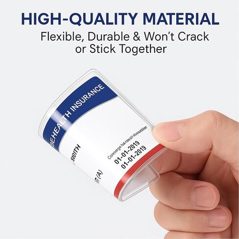 12 Mil PVC Medicare Card Protector Sleeve, 10 Pack Social Security Card Protector Clear Card Sleeves, Plastic Card Holder Perfect Fit Credit Card Sleeves ID Protector for Wallet in Saudi Arabia