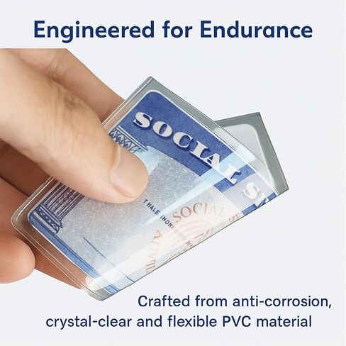 12 Mil PVC Medicare Card Protector Sleeve, 10 Pack Social Security Card Protector Clear Card Sleeves, Plastic Card Holder Perfect Fit Credit Card Sleeves ID Protector for Wallet in Saudi Arabia