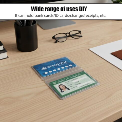 10 قطع من حشوات المحفظة من البلاستيك الشفاف وحامل الصور والبطاقات، وإدراج المحفظة لبطاقات الائتمان، وإدراج صورة المحفظة، وأكمام بطاقات شفافة للتنظيم والحماية in Kuwait