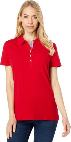 Tommy Hilfiger قميص بولو سادة بأكمام قصيرة Scarlet MD (الولايات المتحدة 8-10) in Saudi Arabia