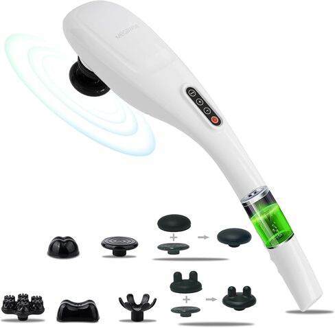 MEGAWISE Handheld Back Massager | Deep Tissue Percussion Massage for Back, Neck, Shoulders, Waist and Legs (Cordless Silver) in Kuwait