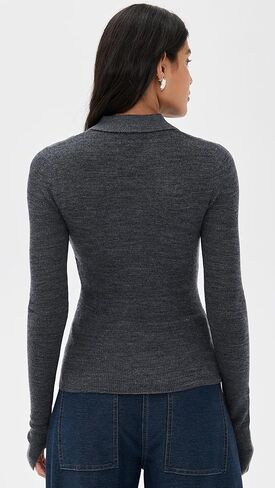 Ganni Women's Fine Merino Jacquard Polo in Saudi Arabia