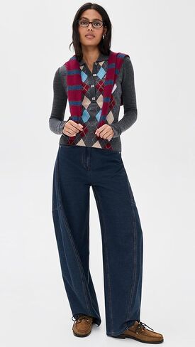 Ganni Women's Fine Merino Jacquard Polo in Saudi Arabia