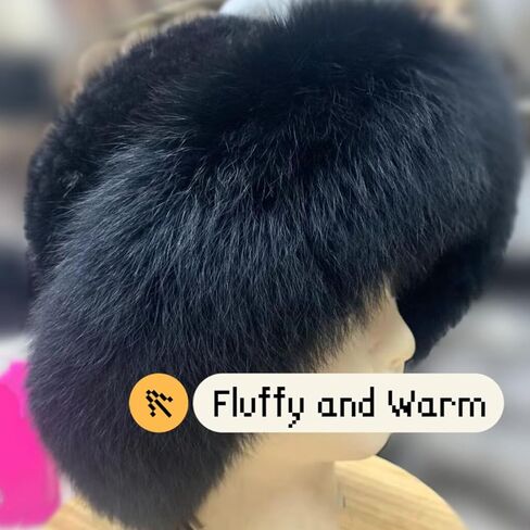 Mink Fur Hat for Women Knitted Real Fur Russian Hat Furry Womens Winter Hats with Elastic in Saudi Arabia