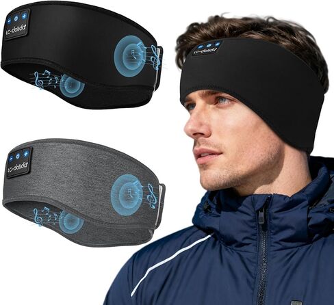 LC-dolida 2-Pack Sleep Headphones Ear Warmer Headband Bluetooth 5.4, Ear Warmers Muffs Cold Weather Winter Headband Ear Covers for Gift Workout Ski Running Cycling in Saudi Arabia