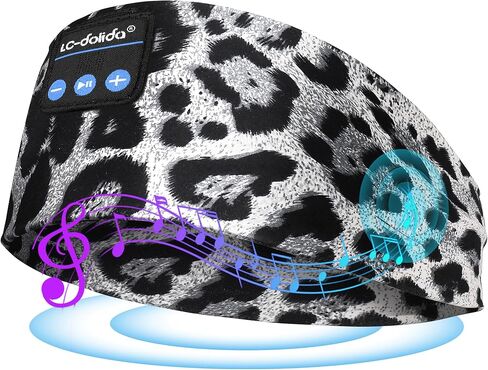 LC-dolida 2-Pack Sleep Headphones Ear Warmer Headband Bluetooth 5.4, Ear Warmers Muffs Cold Weather Winter Headband Ear Covers for Gift Workout Ski Running Cycling in Saudi Arabia