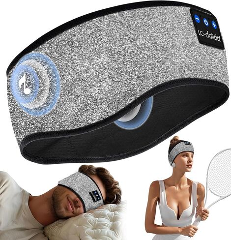 LC-dolida 2-Pack Sleep Headphones Ear Warmer Headband Bluetooth 5.4, Ear Warmers Muffs Cold Weather Winter Headband Ear Covers for Gift Workout Ski Running Cycling in Saudi Arabia