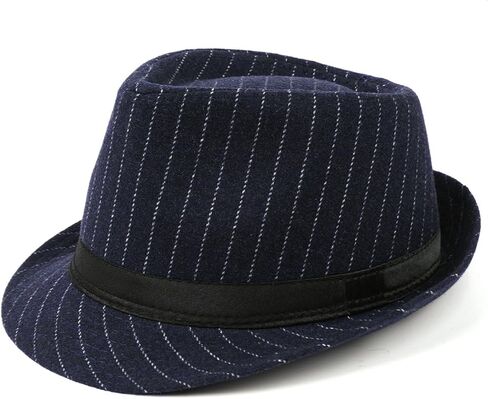 Zylioo XL Trilby Fedora Hat for Men 1920s Wool Manhattan Dress Hat Pinstripe Gangster Hat Short Brim Panama Jazz Cap in Saudi Arabia