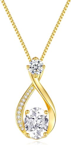 1.5CT Moissanite Infinity Pendant Necklace in Gift Box|Anniversary Wedding Gifts for Women Wife Her|S925 Sterling Silver 18K White Gold/Gold Filled|Jewelry for Birthday Christmas Valentines Day in Saudi Arabia