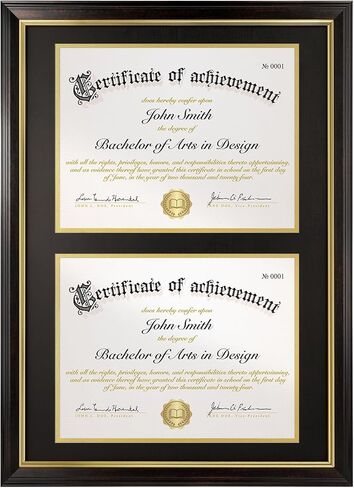 8.5x11 Picture Frame Certificate Diploma Frame with Tempered Real Glass, Brown Document Frames for Tabletop & Wall Mount (3 Pack, Brown) in Saudi Arabia