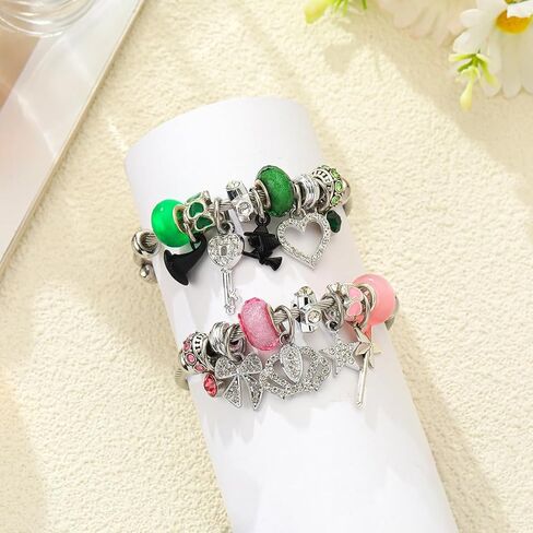 Witch Merch Elphaba Galinda Matching Bangles Adjustable Sparkly Crown, Magic Wand, Witch Hat, Heart Charm Friendship Bracelets Chirstmas Gifts for Women Fans in Saudi Arabia
