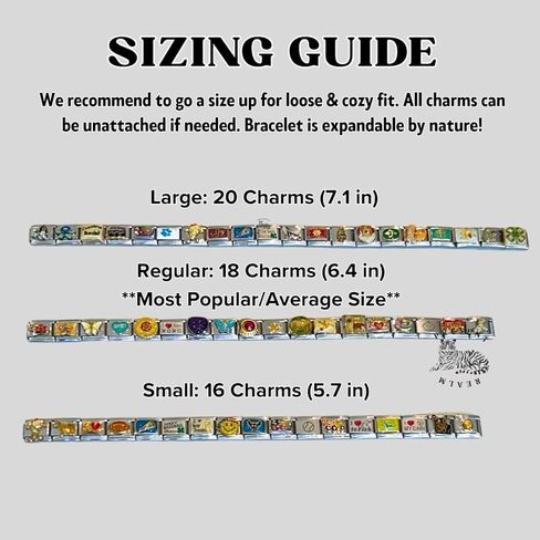 Custom Italian Charm Bracelet, 18 Unique Vintage Y2K Charms Stainless Steel Silver or Gold Bracelet for Women and Men, 1 Bracelet Fully Assembled & Ready to Wear in Saudi Arabia