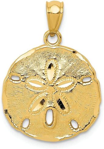 FJC Finejewelers 14k Yellow Gold Polished Large Sand Dollar Charm in Saudi Arabia