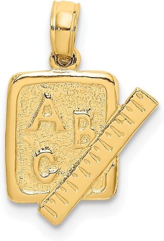 FJC Finejewelers كتاب مدرسي من الذهب الأصفر عيار 10 قيراط وحلية مسطرة 8 × 27 ملم in Saudi Arabia