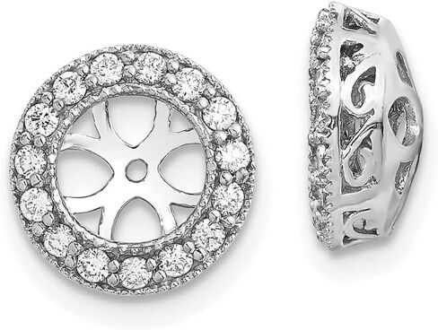 أقراط Diamond2Deal من الذهب الأبيض عيار 14 قيراط والألماس 0.3 قيراط VS-SI Clarity، لون D-E in Saudi Arabia