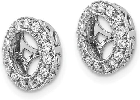 أقراط Diamond2Deal من الذهب الأبيض عيار 14 قيراط والألماس 0.3 قيراط VS-SI Clarity، لون D-E in Saudi Arabia