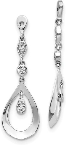 سترات Diamond2Deal من الذهب الأبيض عيار 10 قيراط على شكل دمعة متدلية من الألماس (الطول 1.14 بوصة، العرض 0.31 بوصة) in Saudi Arabia
