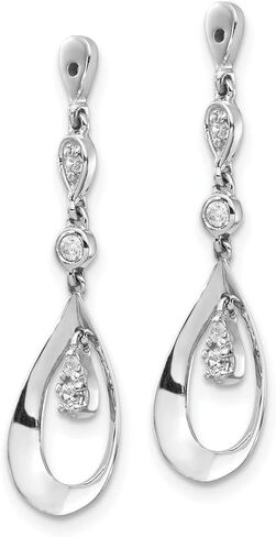 سترات Diamond2Deal من الذهب الأبيض عيار 10 قيراط على شكل دمعة متدلية من الألماس (الطول 1.14 بوصة، العرض 0.31 بوصة) in Saudi Arabia