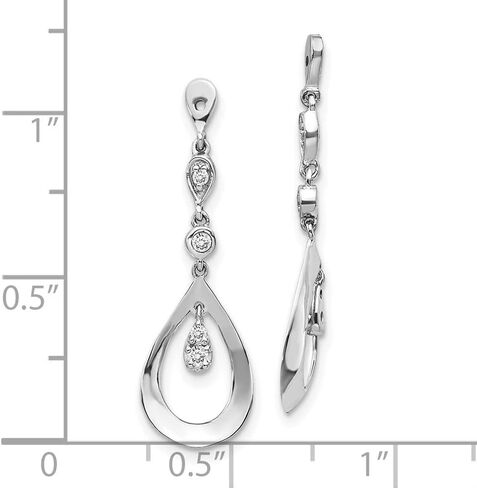 سترات Diamond2Deal من الذهب الأبيض عيار 10 قيراط على شكل دمعة متدلية من الألماس (الطول 1.14 بوصة، العرض 0.31 بوصة) in Saudi Arabia