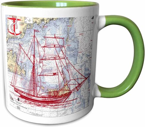 3dRose Print Of Nantucket Sound With Red Sailboat Mug, 11 oz in Saudi Arabia
