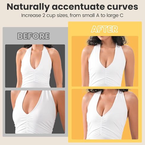 Double Sided Sticky Bra Inserts Reusable Ultra Push Up Lift Self Adhesive Bra Pads for Bikini Swimsuit Strapless Dress in Saudi Arabia