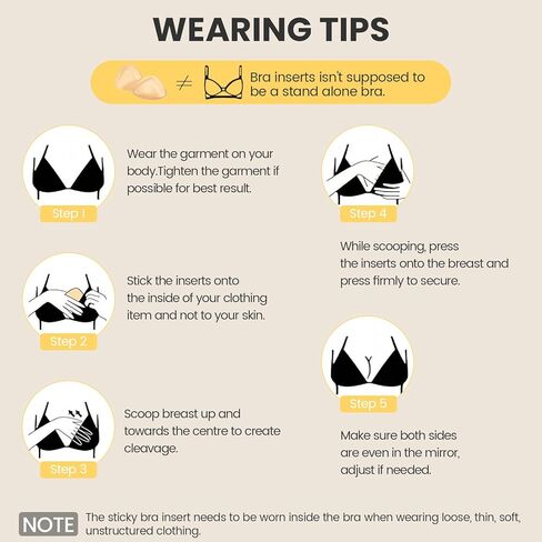 Double Sided Sticky Bra Inserts Reusable Ultra Push Up Lift Self Adhesive Bra Pads for Bikini Swimsuit Strapless Dress in Saudi Arabia