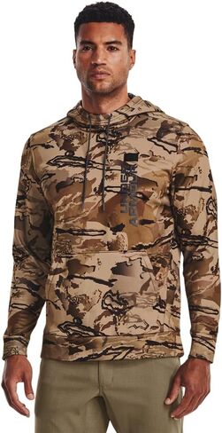 Under Armour Mens Expanse Camo Hoodie | Lightweight Breathable Fleece | Kangaroo Pocket for Hunting or Casual Wear in Kuwait