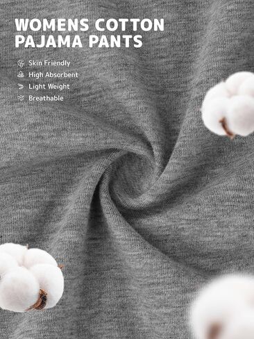 3 Pack Womens Cotton Pajama Pants Lightweight Soft Loose Casual Lounge Pants Pajama Bottoms PJ Sleepwear with Pockets in Saudi Arabia