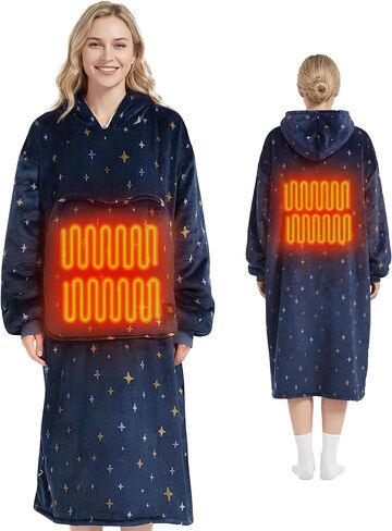 Mewaii Wearable Blanket Hoodie for Adults, Warm Sherpa & Soft Flannel Long Sweatshirt with Giant Pocket, Cozy Gifts for Women in Saudi Arabia