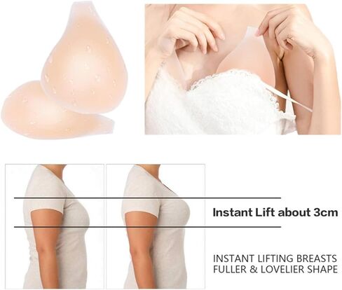 Secfanya Sticky Bra Silicone Adhesive Bra for Women Invisible Bras for Backless Strapless Dress Nippless Covers Push Up Bra in Saudi Arabia