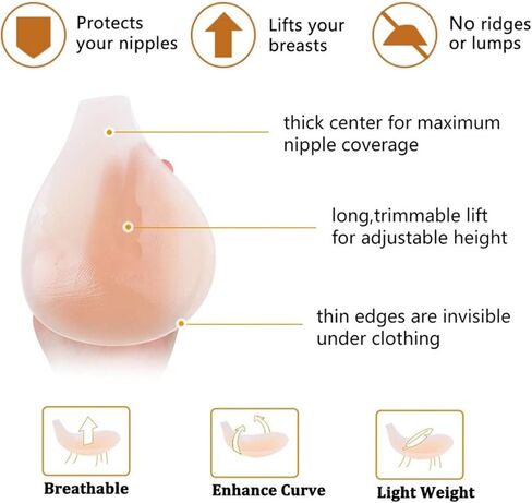 Secfanya Sticky Bra Silicone Adhesive Bra for Women Invisible Bras for Backless Strapless Dress Nippless Covers Push Up Bra in Saudi Arabia