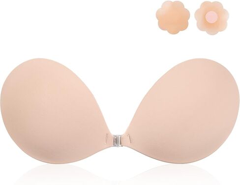Strapless Sticky Bra Push Up for Women, Adhesive Silicone No Show Bra for Backless Dress, Invisible Reusable V Shape in Saudi Arabia