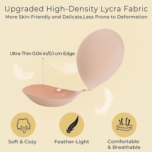 Strapless Sticky Bra Push Up for Women, Adhesive Silicone No Show Bra for Backless Dress, Invisible Reusable V Shape in Saudi Arabia