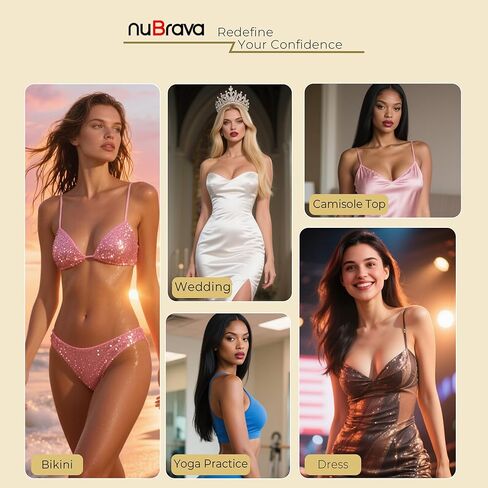 Adhesive Bra Strapless Sticky Invisible Push up Silicone Bra Resuable for Backless Dress in Saudi Arabia