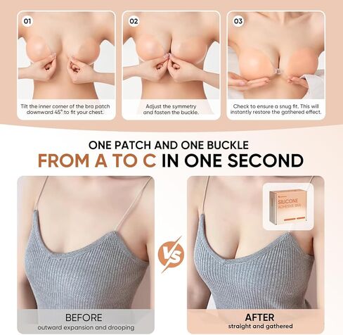 Sticky Bra Silicone Strapless Invisible Bras for Women Backless Push Up for Breasts Comfortable and Reusable in Saudi Arabia