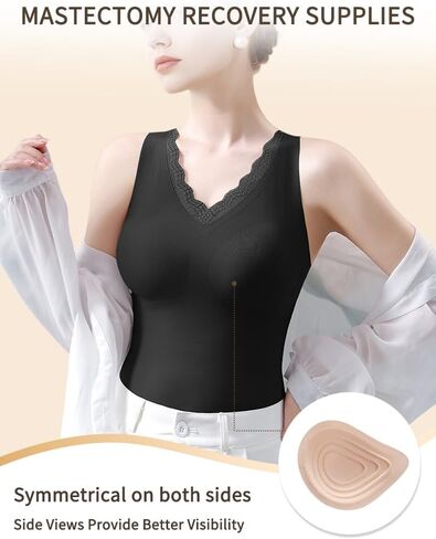 Women's Post-Mastectomy Seamless Bra,Comes with Built-in Breast Pads, Top with Breast Prosthesis Pockets in Saudi Arabia