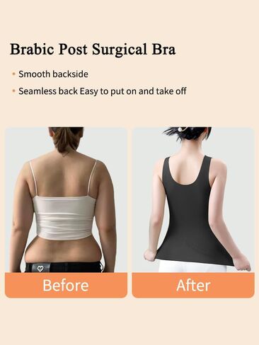 Women's Post-Mastectomy Seamless Bra,Comes with Built-in Breast Pads, Top with Breast Prosthesis Pockets in Saudi Arabia