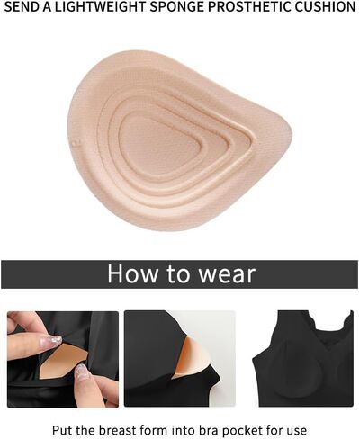 Women's Post-Mastectomy Seamless Bra,Comes with Built-in Breast Pads, Top with Breast Prosthesis Pockets in Saudi Arabia