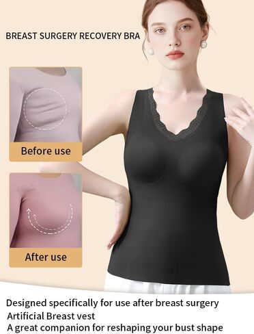 Women's Post-Mastectomy Seamless Bra,Comes with Built-in Breast Pads, Top with Breast Prosthesis Pockets in Saudi Arabia