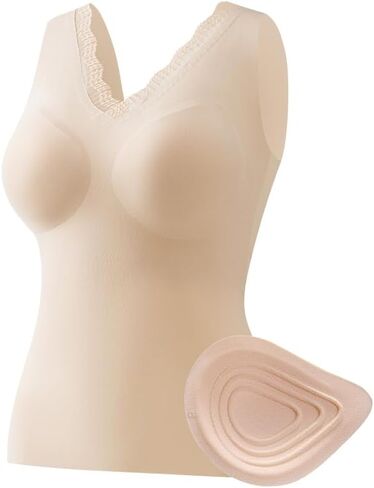 Women's Post-Mastectomy Seamless Bra,Comes with Built-in Breast Pads, Top with Breast Prosthesis Pockets in Saudi Arabia