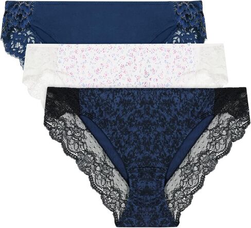 ملابس داخلية نسائية من Maidenform، عبوة من 3 قطع، مجموعة ملابس داخلية من الدانتيل Tanga للسيدات، سراويل داخلية ناعمة وناعمة للنساء in Saudi Arabia