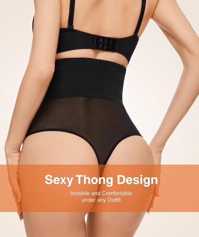 SIMIYA Thong Shapewear Tummy Control for Women High Waist Stay-Put Body Shaper Girdle Compression Stomach Shapewear Thong in Saudi Arabia