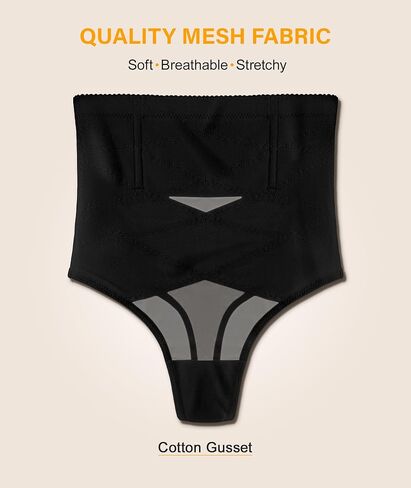 SIMIYA Thong Shapewear Tummy Control for Women High Waist Stay-Put Body Shaper Girdle Compression Stomach Shapewear Thong in Saudi Arabia