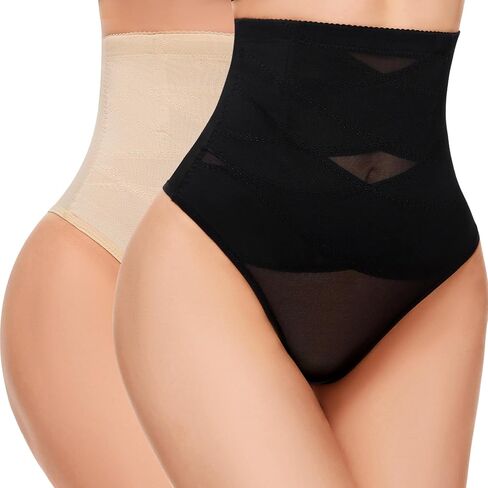 SIMIYA Thong Shapewear Tummy Control for Women High Waist Stay-Put Body Shaper Girdle Compression Stomach Shapewear Thong in Saudi Arabia