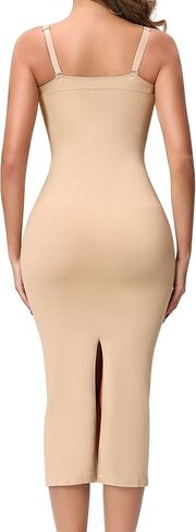 Strapless Shapewear Slip for Women Under Dress, Tummy Control Long Slip Dress, Seamless Back Slit Body Shaper (US, Alpha, Medium, Regular, Regular, Nude) in Kuwait